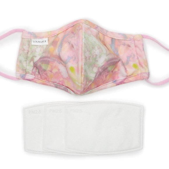 Louise et Cie Pink Tie Dye Face Mask with 3 Filter - Picture 2 of 5